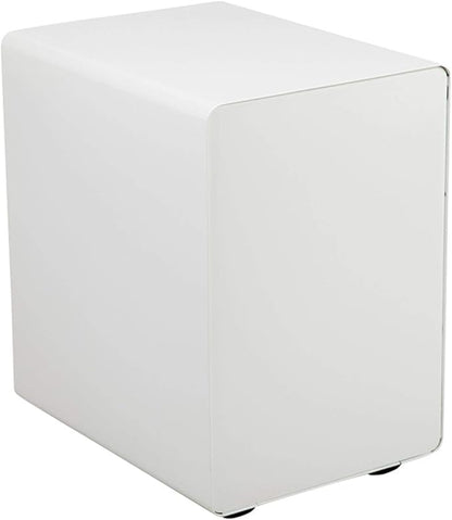 Flash Furniture Wren Ergonomic 3-Drawer Mobile Locking Filing Cabinet with Anti-Tilt Mechanism and Hanging Drawer for Legal & Letter Files, White