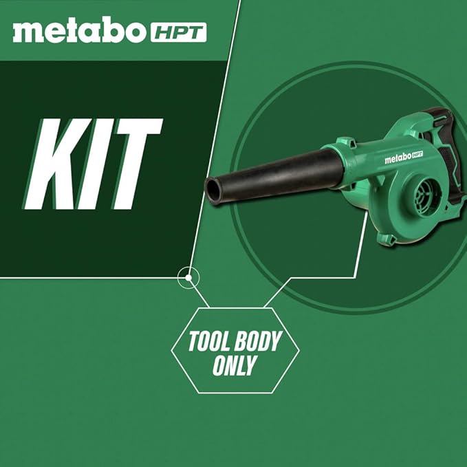 Metabo HPT 18V MultiVolt™ Cordless Li-Ion Compact Blower | Tool Only - No Battery | Variable Speed | 3 Speed Selector to Reduce Fatigue | 124 CFM | 213 MPH | Lifetime Tool Warranty | RB18DCQ4