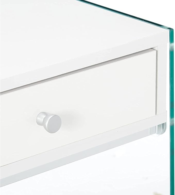 Coaster Home Furnishings Dobrev 2-Drawer Writing Desk Glossy White and Clear