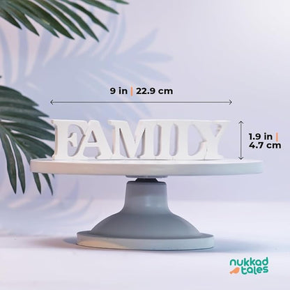 Family – White, Aesthetic Table Decor for Home or Office, Desk or Shelf. Quirky Room Decoration showpiece, Ideal for Birthday Gift, Corporate Gift, and Inspiring Wall Decor
