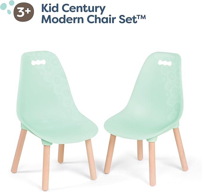 B. toys- B. spaces – Chairs For Kids – 2 Chairs – Wooden Legs - Furniture For Kids – Kid Century Modern: Chair Set - Mint- 3 Years +