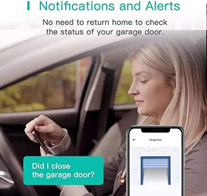 5V WiFi Smar Garage Door Opener Remote Controller,Monitor Garage Open Close Status by Phone Tuya app Anywhere,Compatible with Alexa Google Home