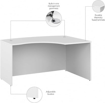 Bush Business Furniture Studio C 60W x 43D Right Hand L-Bow Desk Shell in White