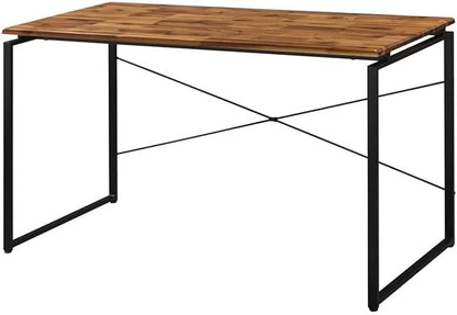 Acme Jurgen Wooden Rectangle Top Writing Desk in Oak and Black