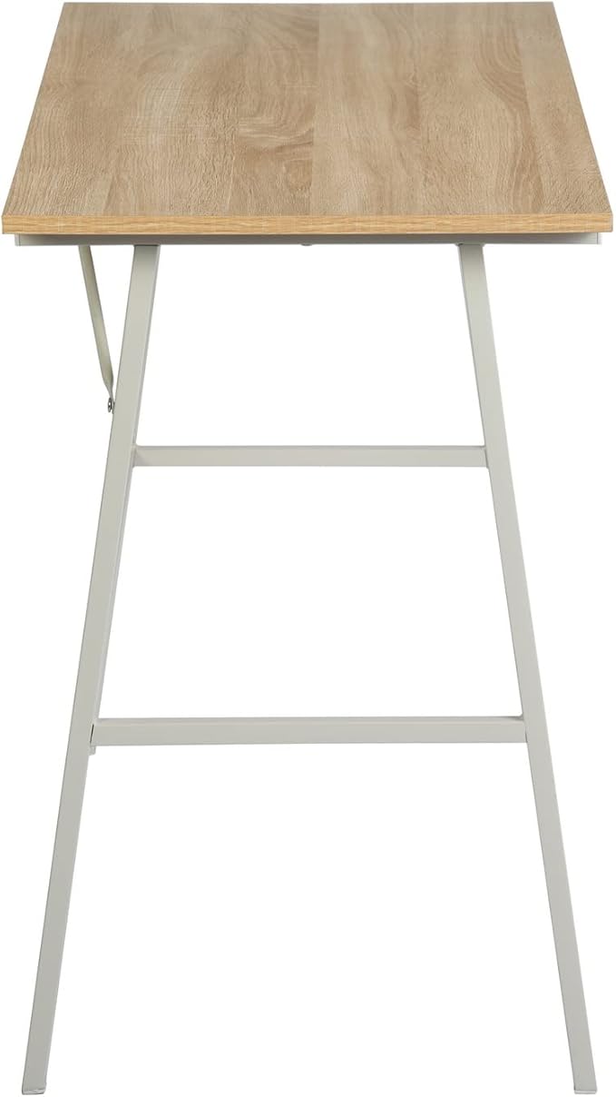 FurnitureR Home Office Computer Desk, Compact Writing Desk Study Desk with Metal Frame for Apartment, Dorm, Bedroom, Small Space (39.4 Inch, Brown)