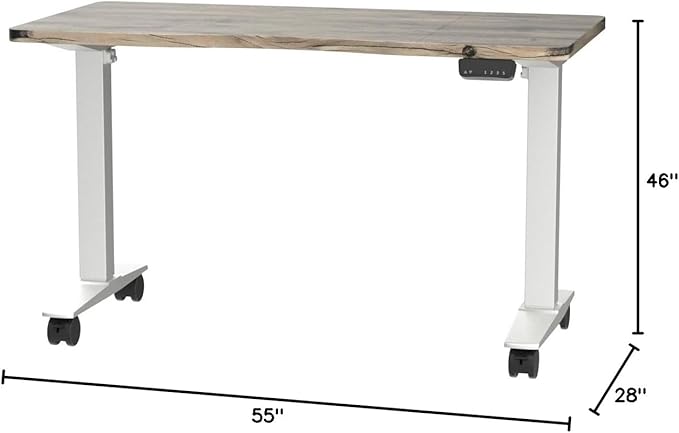 Monomi Height Adjustable Electric Standing Desk, 55 x 28 Inches Stand up Desk, Sit Stand Home Office Computer Desk, Maple