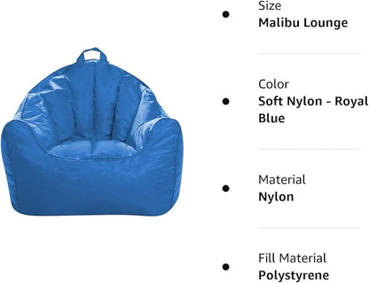 Posh Creations Structured Comfy Seat for Playrooms and Bedrooms, Large Bean Bag Chair, Malibu Lounge, Royal Blue
