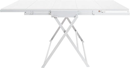 Origami Modern 2 in 1 Shelf to Table Style, Organizer Deco Rack Magically Turn to a Table/Desk in a Second,Fully Assembled,White/White US Patent Pending (STT-WHIWHI)