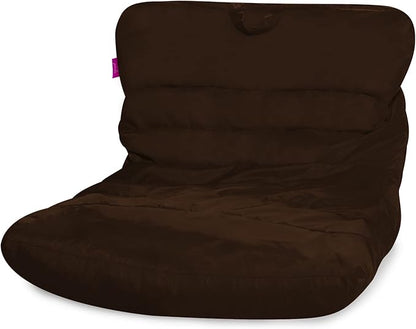 Posh Creations Structured Comfy Bean Bag Chair for Gaming, Reading, and Watching TV, Laguna Lounger, Microsuede - Chocolate