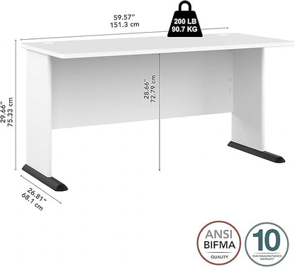 Bush Business Furniture Studio A 60-inch W Computer Desk, White (SDD160WH)