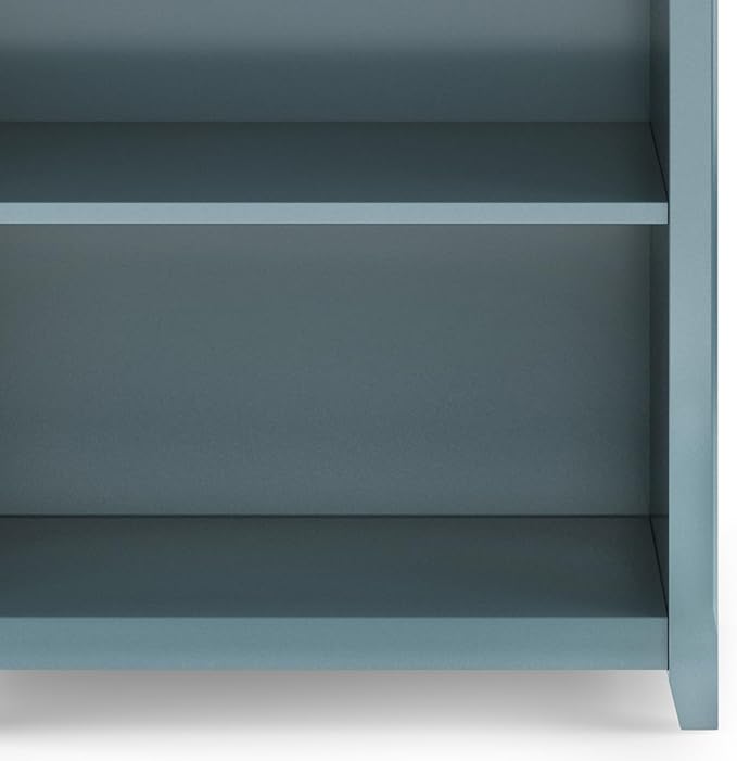 SIMPLIHOME Amherst SOLID WOOD 30 Inch Wide Transitional 5 Shelf Bookcase in French Blue, for The Living Room, Study Room and Office