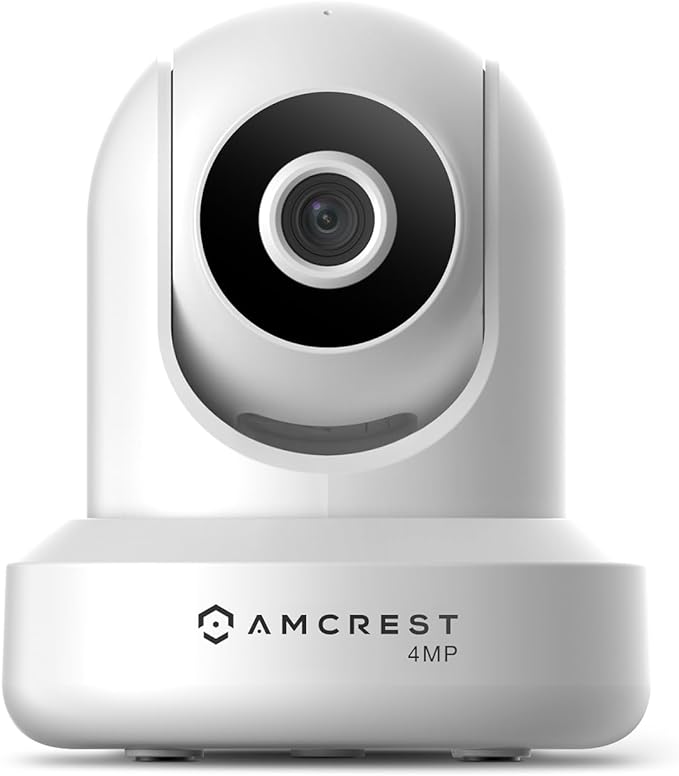 Amcrest 4MP ProHD Indoor WiFi, Security IP Camera with Pan/Tilt, Two-Way Audio, Night Vision, Remote Viewing, 4-Megapixel @30FPS, Wide 90° FOV, IP4M-1041W (White)
