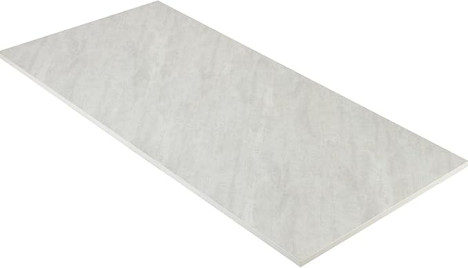 Kaboon Universal Tabletop 40"x18", Solid One-Piece Melamine Table Top, Double Desk L-Desk Floating Desk DIY, Home and Office,Sea Salt/White