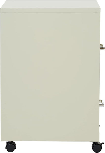 OSP Home Furnishings 2 Drawer Mobile Locking Metal File Cabinet, Tan