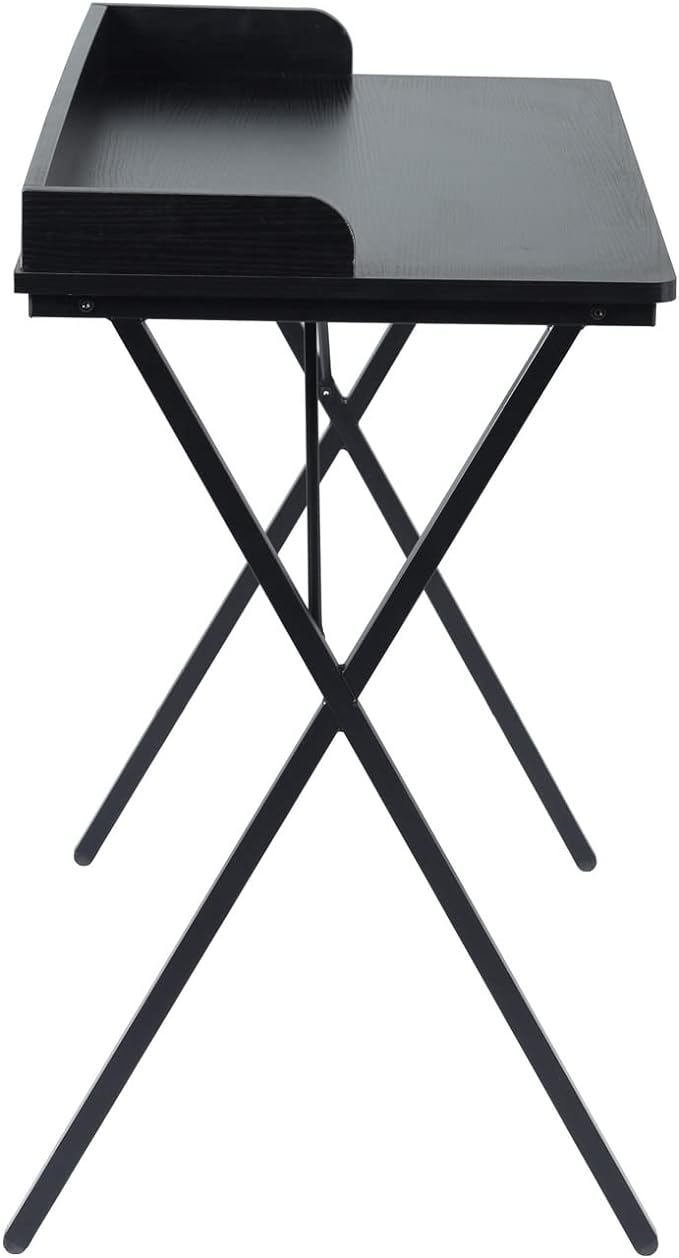 FurnitureR Office Desk, Simple Style Writing Table Computer Study Desk with Baffle, Home Office PC Laptop Table, 47.2 Inches, Black