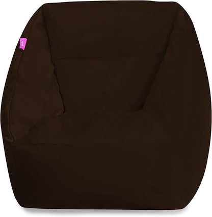 Posh Creations Structured Comfy Bean Bag Chair for Gaming, Reading, and Watching TV, Coronado Chair, Microsuede - Chocolate
