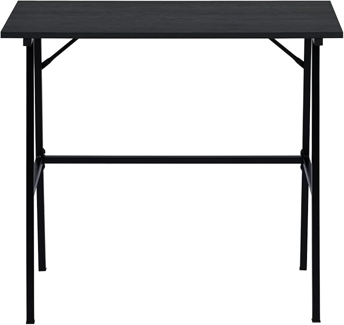 FurnitureR Home Office Computer Desk, Compact Writing Desk Study Desk with Metal Frame for Apartment, Dorm, Bedroom, Small Space (31.5 Inch, Black)