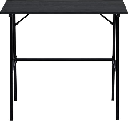 FurnitureR Home Office Computer Desk, Compact Writing Desk Study Desk with Metal Frame for Apartment, Dorm, Bedroom, Small Space (31.5 Inch, Black)