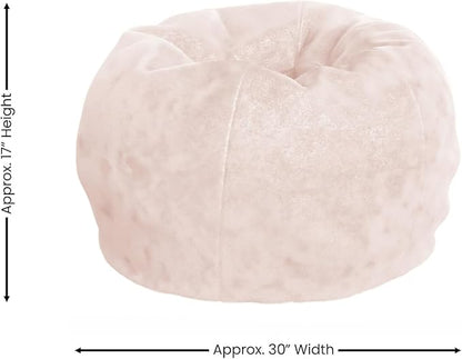 Flash Furniture Dillon Small Blush Furry Bean Bag Chair for Kids and Teens