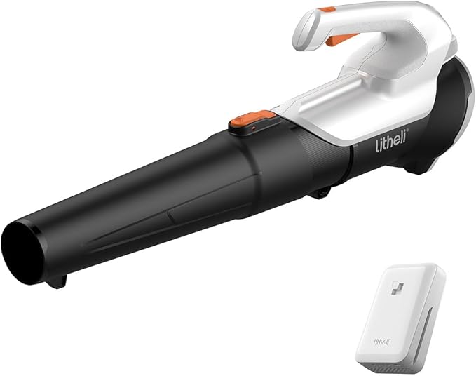 Litheli 20V Cordless Leaf Blower with Battery, 2.0 Ah, 355CFM/85MPH, 2 Speeds - Electric Leaf Blower for Lawn Care, Patio, Dust, Leaves