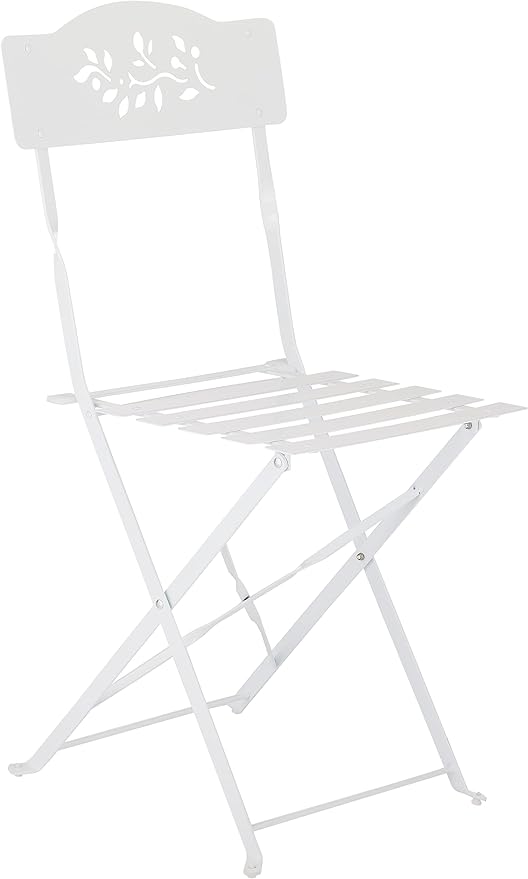 Alpine Corporation Indoor/Outdoor 3-Piece Bistro Set Folding Table and Chairs Patio Seating, White