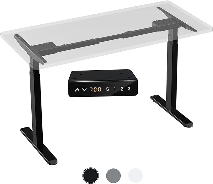 AIMEZ0 Dual Motor Sit Stand Desk Adjustable Electric Standing Desk Frame with LCD Touch Screen Adjustable Height 27.4-45.6 inches for Home & Office Table Black