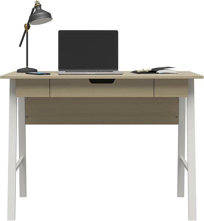 Ameriwood Home Oxford Computer Desk with Drawer, Pale Oak