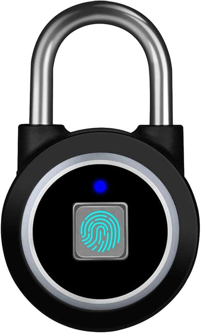 Fingerprint Padlock, Bluetooth Lock, Mobile APP, MEGAFEIS Smart Padlock with Keyless Biometric, Water Resistant, Suitable for Gym, Sports, Bike, School, Fence and Storage(Black)