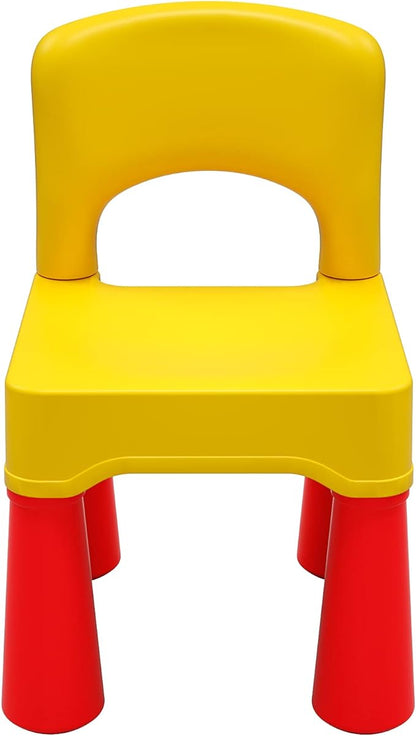burgkidz Plastic Toddler Chair, Durable and Lightweight, 9.3" Height Seat, Indoor or Outdoor Use for Boys Girls for 18+ Months (Yellow)