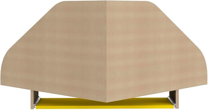 Manhattan Comfort Bradley Mid Century Modern Home Office Floating Cubicle Section Study Desk, 2 Piece, Rustic Brown/Yellow