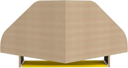 Manhattan Comfort Bradley Mid Century Modern Home Office Floating Cubicle Section Study Desk, 2 Piece, Rustic Brown/Yellow