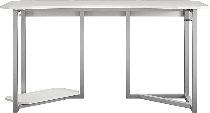 Quest Gaming Desk with CPU Stand, White