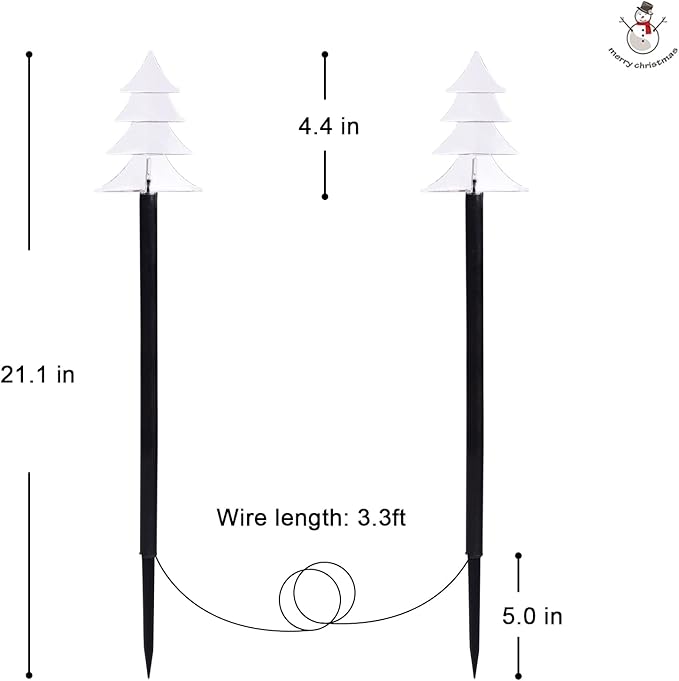 BRIGHTDECK Solar Christmas Pathway Lights Outdoor Decorations, Xmas Tree Lights Waterproof Led Garden Stake Lights for Walkway Yard Lawn Porch Holiday Decor 5-Pack (Xmas Tree Lights)