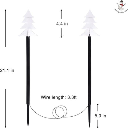 BRIGHTDECK Solar Christmas Pathway Lights Outdoor Decorations, Xmas Tree Lights Waterproof Led Garden Stake Lights for Walkway Yard Lawn Porch Holiday Decor 5-Pack (Xmas Tree Lights)