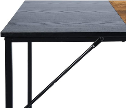 FurnitureR 39.4" Home Office Table Simple Computer Desk Laptop PC Writing Sturdy Metal Frames for Study Room, Brown&Black