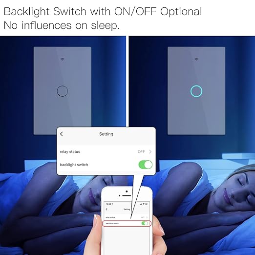 MOES 2.4GHz WiFi Wall Touch Smart Switch Neutral Wire Required, 3 Way Multi-Control, Glass Panel Light Switch Work with Smart Life/Tuya App, RF433 Remote Control, Alexa and Google Home White 1 Gang