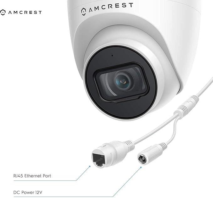 Amcrest 5MP POE Security Camera System Outdoor, 8CH POE NVR, 4pcs 5MP Turret POE Cameras, IP67 Metal Turret POE IP Cameras, Built in Mic, Pre-Installed 2TB Hard Drive, NV4108E-IP5M-T1179EW4-2TB