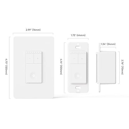 TREATLIFE 3 Way Smart Dimmer Switch 2 Pack, 2 Master Dimmer Switch Compatible with Alexa, Google Assistant, 2.4GHz WiFi Light Switch APP Remote Control, Neutral Wire Needed, Schedule, No Hub Required