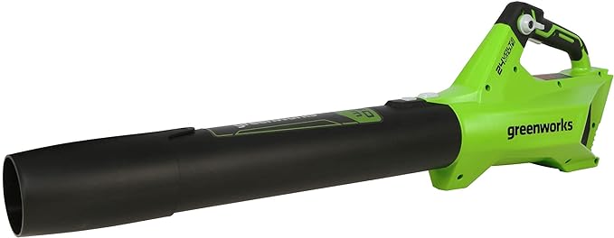 Greenworks 24V (110 MPH / 450 CFM / 125+ Compatible Tools) Cordless Brushless Axial Leaf Blower, Tool Only