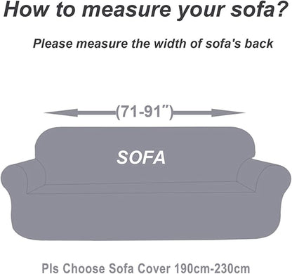 Mybedsoul Christmas Printed Sofa Cover Santa Claus Elastic Couch Cover Machine Washable Christmas Theme Red Sofa Slipcover for Living Room(3 Seater)