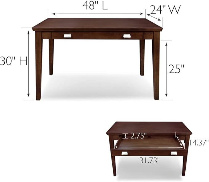 Leick Home 81400 Laptop Computer Writing Desk with Drop Front Keyboard Drawer, Chocolate Cherry