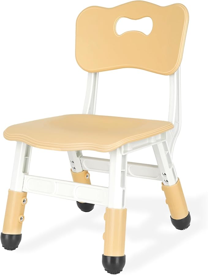 Kids Chair Height Adjustable Toddler Chair Max Load 220LBS Plastic Indoor Outdoor Chair for Children Age 1-6 School Home Daycare Use Burlywood