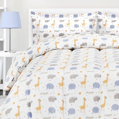 Utopia Bedding All Season Safari Comforter Set with 2 Pillow Cases, 3 Piece Soft Brushed Microfiber Kids Bedding Set for Boys/Girls, Machine Washable (Twin)