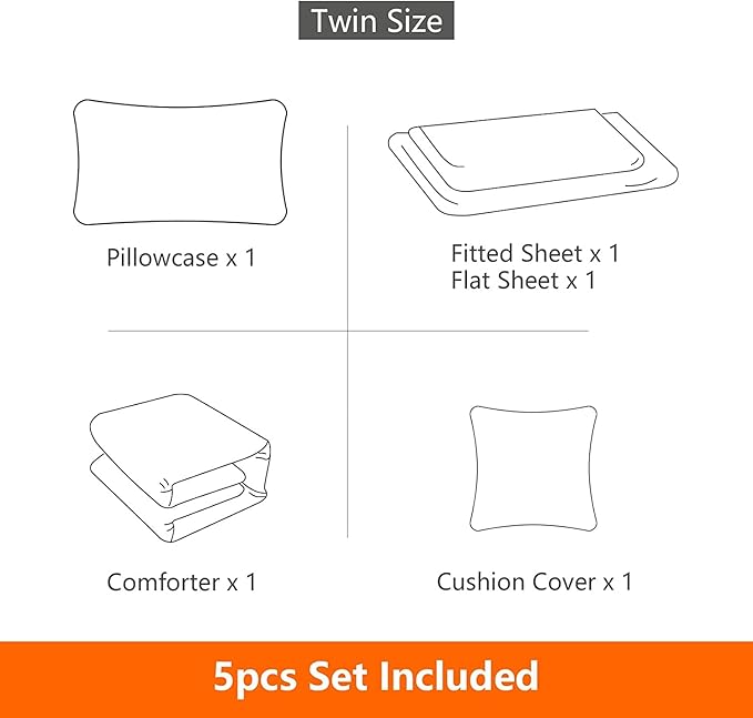Kids Gaming Bedding Sets, 5 Piece Gamer Comforter Sets for Teens Boys Twin Size for Bedroom Comforter Set Adult 3D Gamepad Microfiber Bedding Sets Fits All Season Bedding Comforter Sets