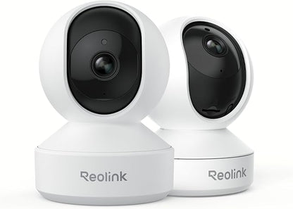 REOLINK Indoor Security Camera, 2.4/5 GHz WiFi, 5MP 360 Degree Pet Camera with Auto Tracking, Person/Pet Detection, Local Storage, 2 Way Talk, Ideal for Baby/Dog Monitor, Plug-in, E1 Pro 2 Pack (New)