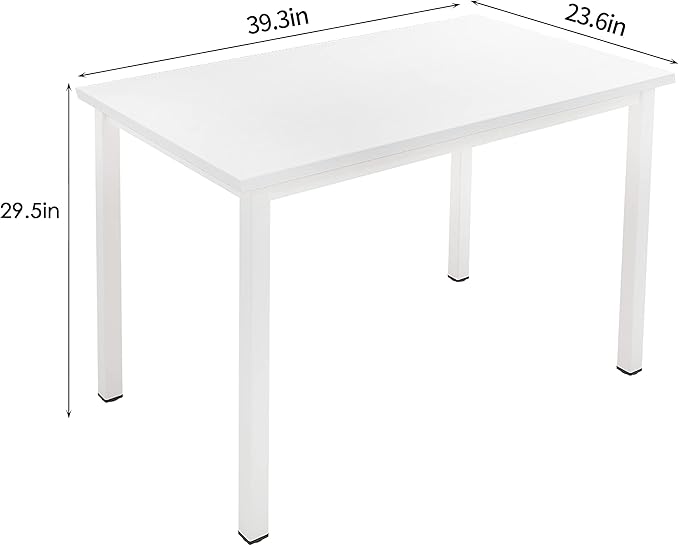 SogesGame Small Computer Desk, 39.4 inches Small Office Desk Computer Table Study Writing Desk Workstation for Home Office,White