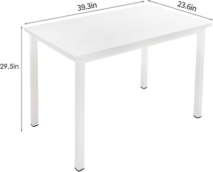 SogesGame Small Computer Desk, 39.4 inches Small Office Desk Computer Table Study Writing Desk Workstation for Home Office,White