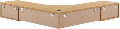 Modway Render 60" Mid-Century Modern Wall-Mount Corner Office Desk in Oak