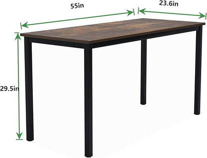 SogesGame Computer Desk, 55.1 inches Office Desk Computer Table Study Writing Desk Workstation for Home Office Dining Table Retro