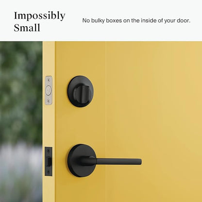 Level Lock Smart Lock - World's Smallest Smart Lock - Level App for iOS & Android - Works with Apple Home (Matte Black)